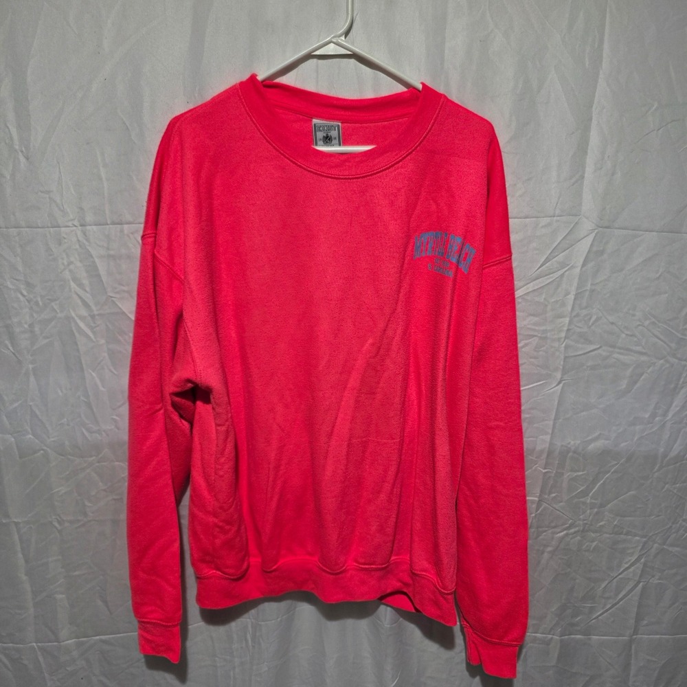 Exist Miami Myrtle Beach South Carolina Sweatshirt Neon Pink XL Mens Pullover